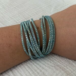 Light Blue Swarovski Wrap Bracelet
